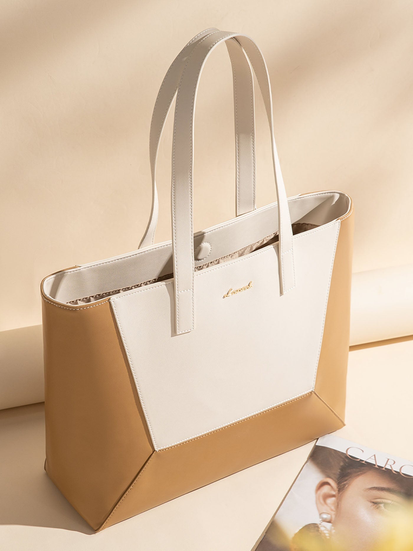 Vegan Leather Tote Bag for Women, 15.6(Only available in the US)