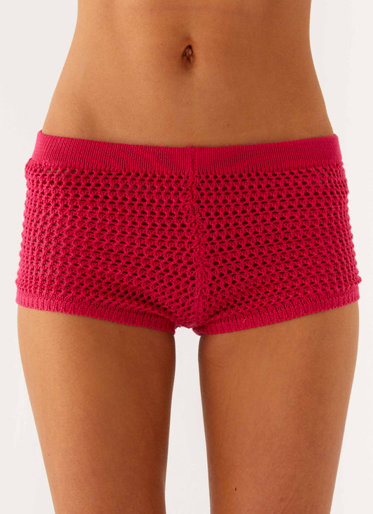 Lukella Chrochet Mini Short - Hot Pink