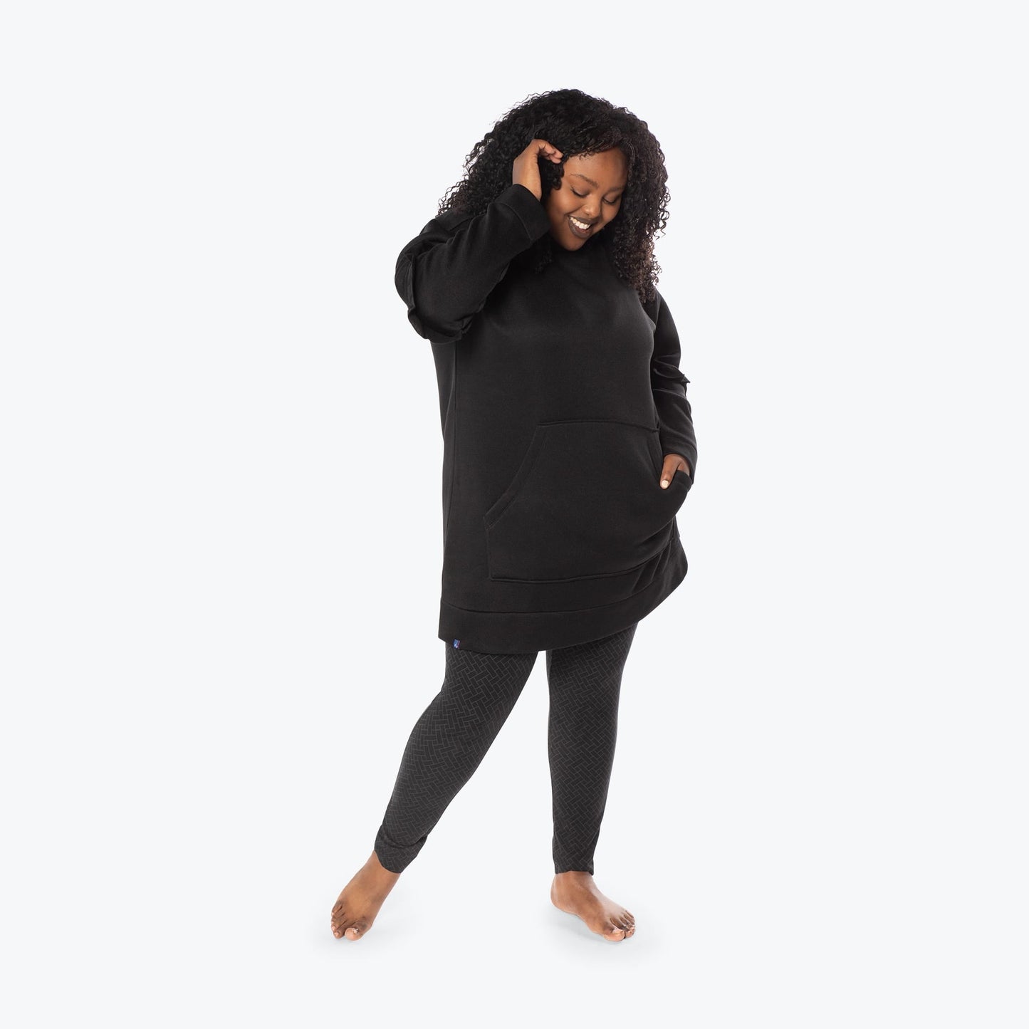 Peekaboo Sweater Fleece Tunic Hoodie