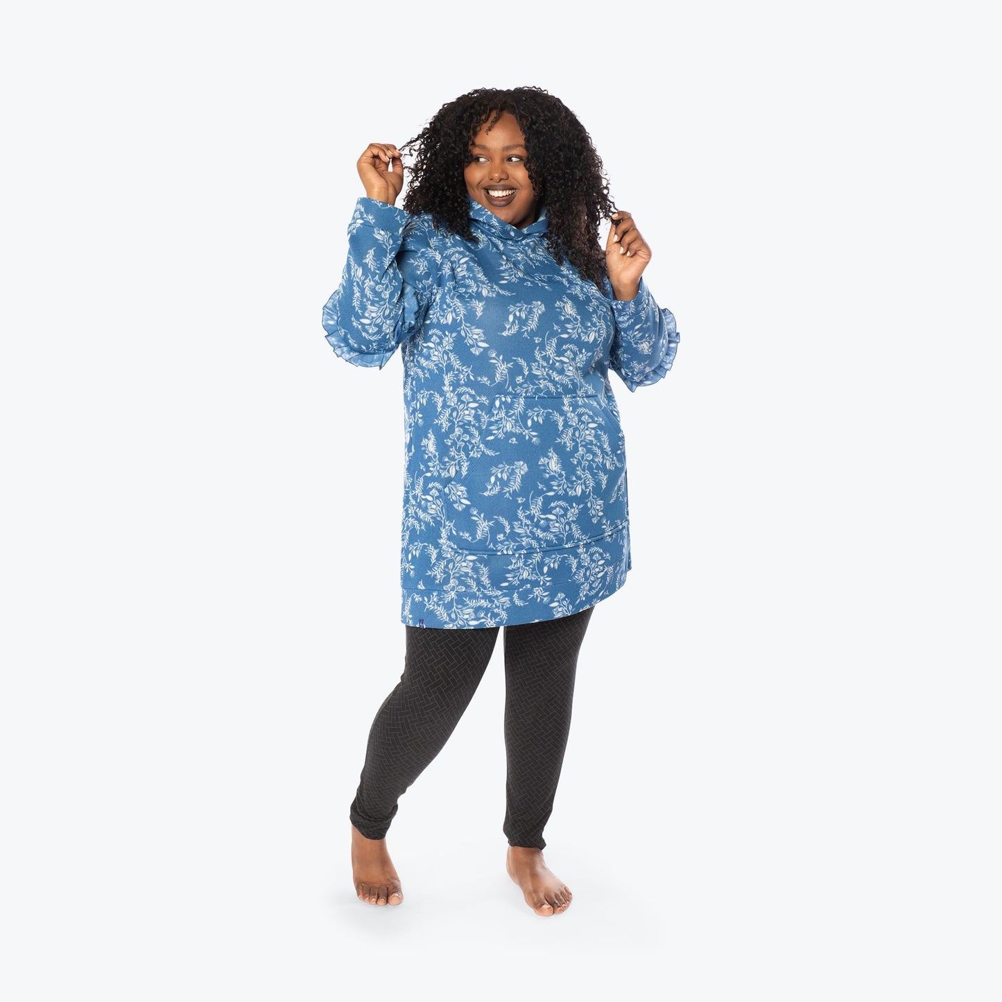 Peekaboo Sweater Fleece Tunic Hoodie