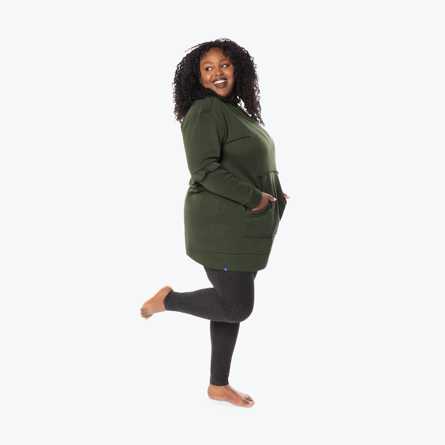 Peekaboo Sweater Fleece Tunic Hoodie