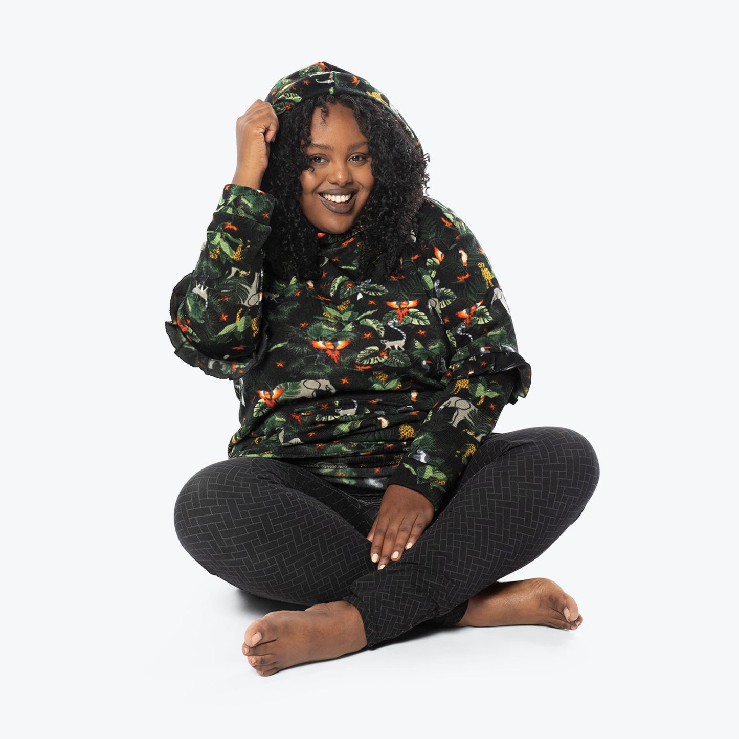 Peekaboo Sweater Fleece Tunic Hoodie