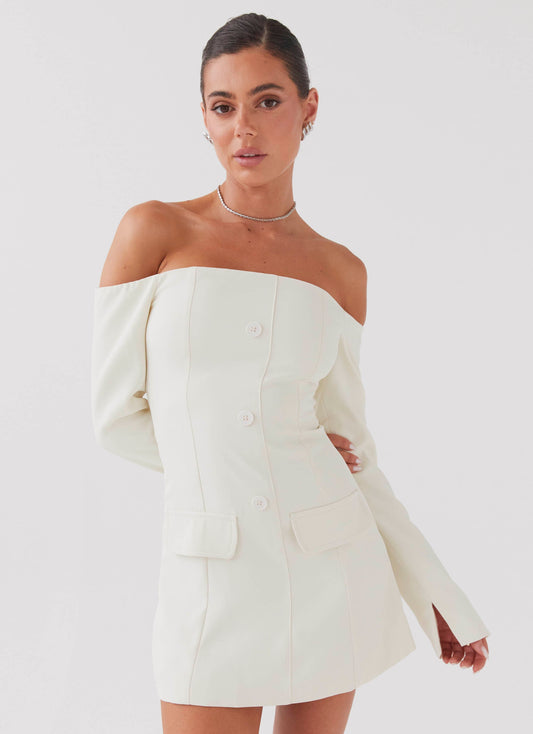 Dominique Blazer Mini Dress - Ivory
